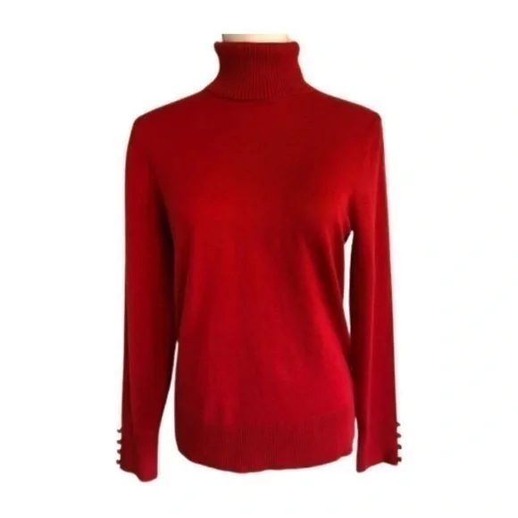 Cable Gauge Sweaters Cable Gauge Womens Red Button Cuff
